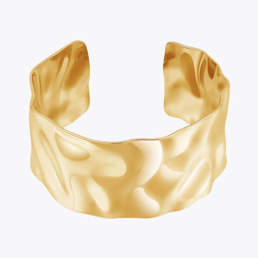 ENFASHION Geometrische Irreguläre Breite Armreif für Frauen – 18K Goldfarbene Beschichtung, eleganter Cuff-Armband, Mode-Schmuck B242402