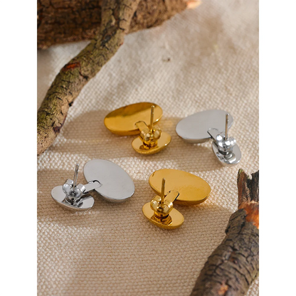 YHPUP Edelstahl halb minimalistischer Metallropfen Charmohrringe für Frauen Anti -allergische hochwertige tägliche Mode Japan Juwely