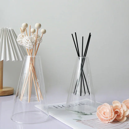 Transparente Aromatherapie-Diffusorflasche Glas Organizer für ätherische Öle Aufbewahrungsbehälter Hydrokulturischer Blumentopf Heimdekoration