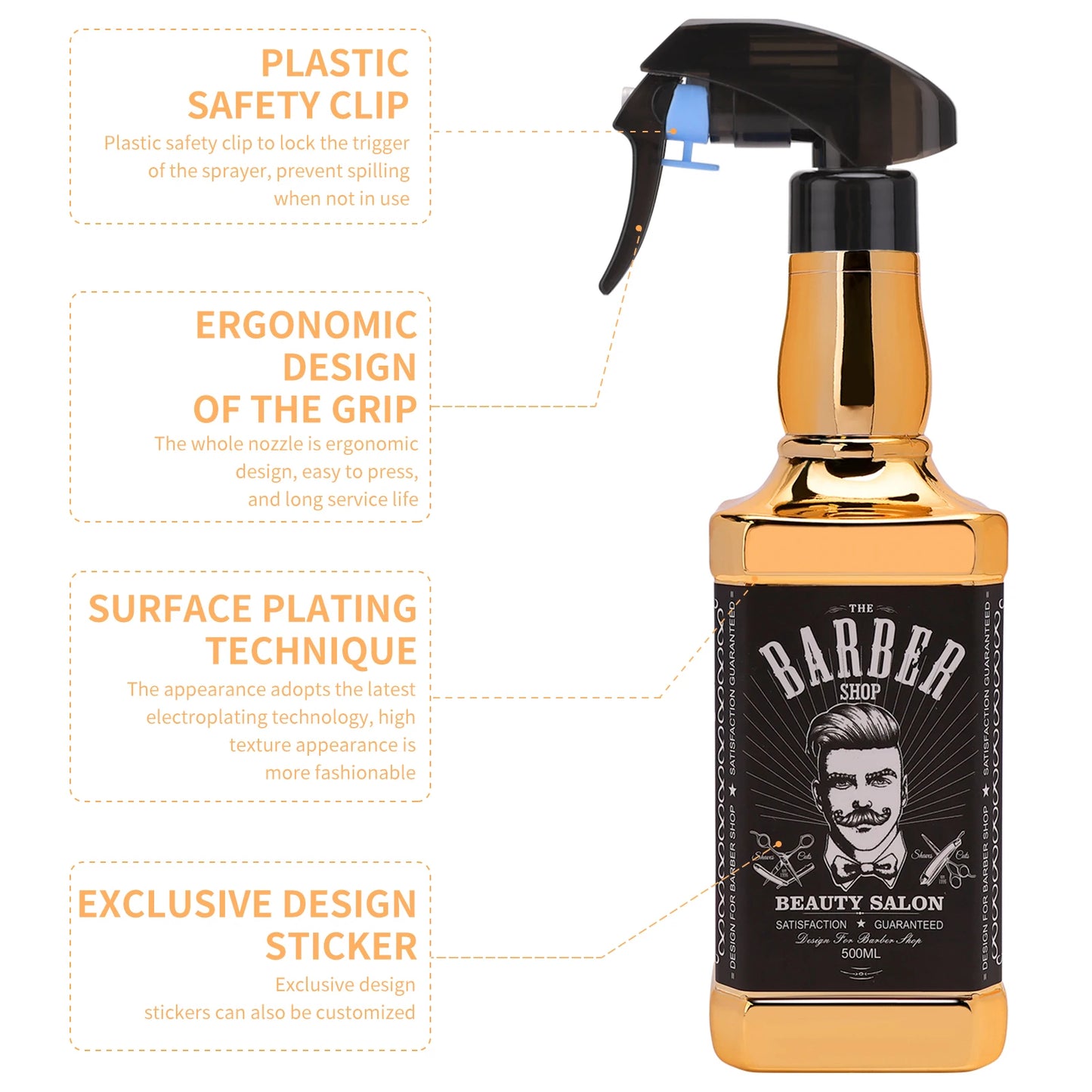 500ML Sprühflasche für Haarstyling, Veredelung, Friseurzubehör