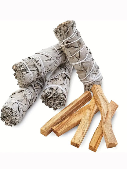 1pc White Sage & 1PC Palo Santo zum Verschmieren, Heilung, Reinigen, Meditieren und Weihrauch