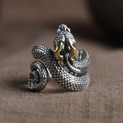 Vintage Schlange Ring Verstellbare Öffnung Dominante Metall Tier Ring Hip Hop Rock Männer Frauen Anillos Gothic Schmuck Geschenke