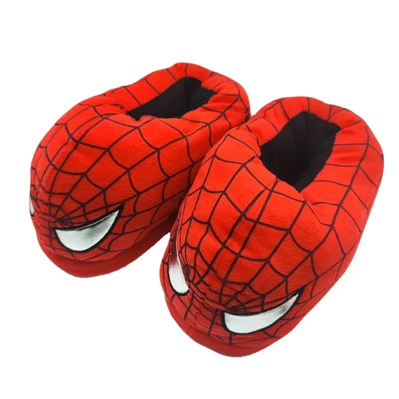 Marvel The Avengers Spiderman – Kreative Cartoon-Winter-Velours-Baumwollhausschuhe, dick und lustig, tragbar für draußen