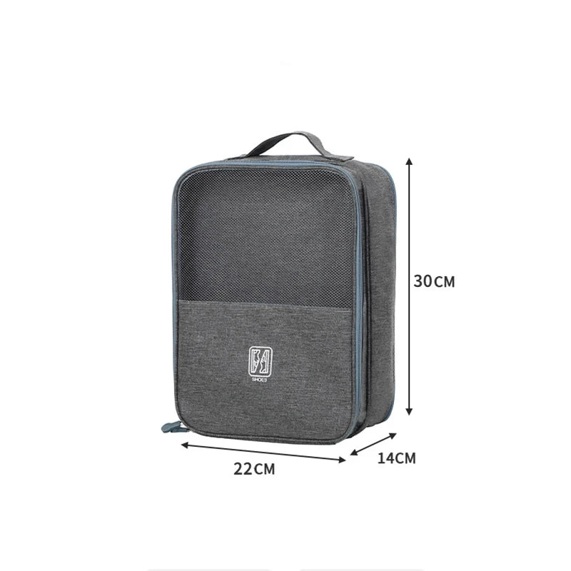 Reisetasche mit 3 Lagen – Vergrößerter Schuhbeutel, tragbarer modischer Oxford-Schuh-Aufbewahrungskasten, kann am Gepäck hängen, Schuhhülle, Schuh-Aufbewahrungstasche