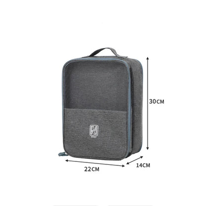 Reisetasche mit 3 Lagen – Vergrößerter Schuhbeutel, tragbarer modischer Oxford-Schuh-Aufbewahrungskasten, kann am Gepäck hängen, Schuhhülle, Schuh-Aufbewahrungstasche