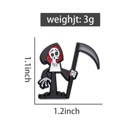 Cartoon Halloween Sensenmann Emaille Pin Animation Abenteuer von Billy Mandy Brosche Revers Abzeichen Festival Freunde Schmuck Geschenke