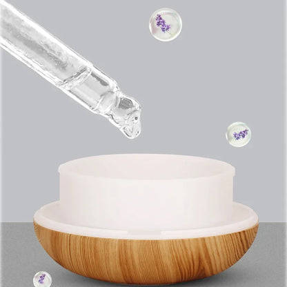 350 ml Aromatherapie-Diffusor für ätherische Öle, Holzmaserung, Fernbedienung, Ultraschall-Luftbefeuchter, kühl mit 7-farbigem LED-Licht