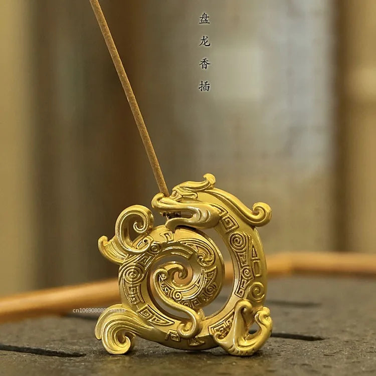 Mini Metall Gold Drache Räucherstäbchen Brenner 1 Stück Kreativer Drache Räucherstäbchen Halter Sandelholz Räuchergefäß Home Office Dekor