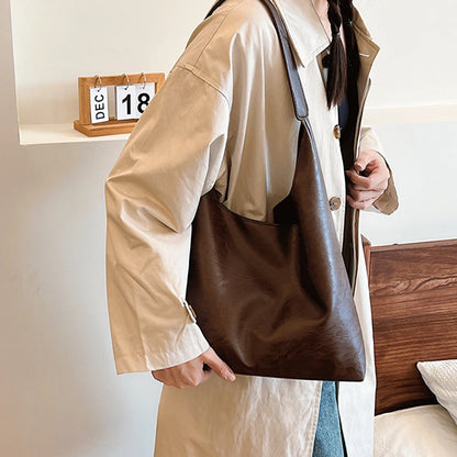 Leichte PU Weiche Leder -Einkaufstasche große Kapazität Frauen Große Umhängetasche Unterarmtasche HaSp -Schließung Freizeitstil Pendlertasche