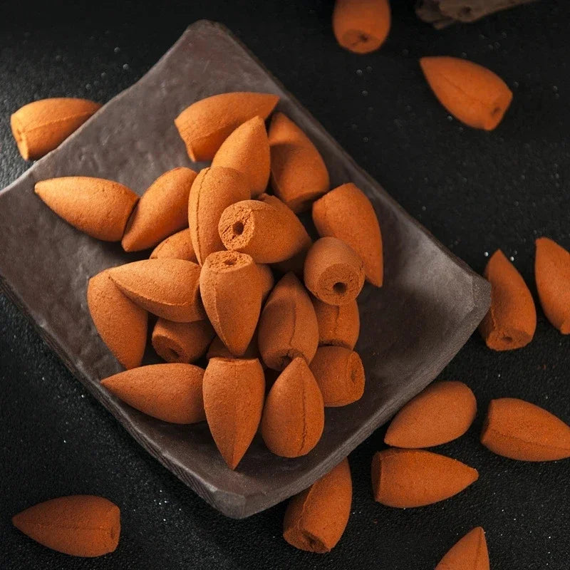 Y 50pcs Haushalt Natürlicher Refluxturm Weihrauch Sandelholz Lavendel Tee Rauch Rückfluss Räucherstäbchen Kegel Duftende Reflux Aromatherapie