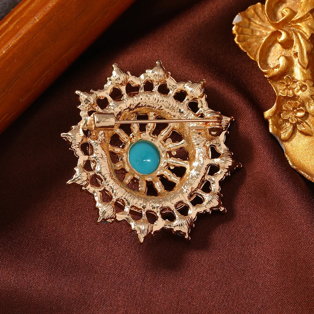 Morkopela Vintage Harz Perlen Blume Brosche Metall Broschen Und Pins Für Frauen Party Bankett Kleidung Schal Clip Pin Zubehör