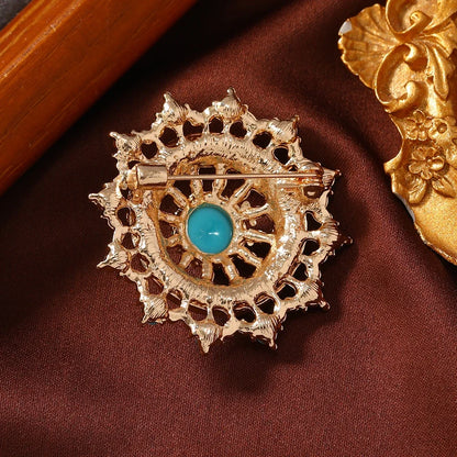 Morkopela Vintage Harz Perlen Blume Brosche Metall Broschen Und Pins Für Frauen Party Bankett Kleidung Schal Clip Pin Zubehör