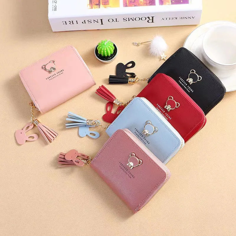 Neue Frauen Brieftasche männer Kurze Stil Cartoon Nette Bär Geldbörsen Geldbörsen Tasche Mädchen Kleine Dame Brieftasche Kreditkarte Halter bolsa