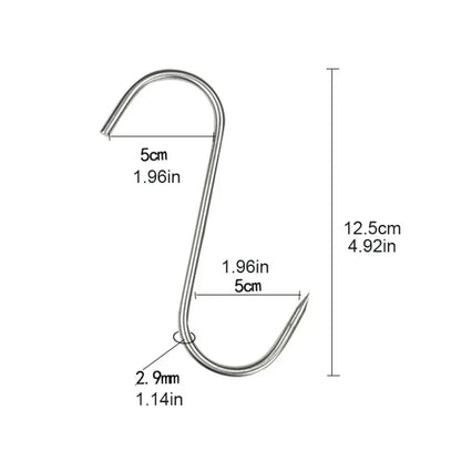 Edelstahl-S-Haken mit Spitze – Backutensilien für Metzger, Küchenfleischhaken, Aufhängehaken, Heimorganisation
