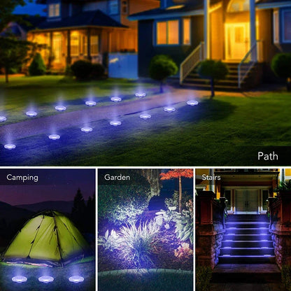 Solarbetriebene Bodeneinbauleuchten IP65 Wasserdichte LED-Scheibenleuchten für den Außenbereich Rutschfeste Landschaftswegbeleuchtung für den Terrassenrasen