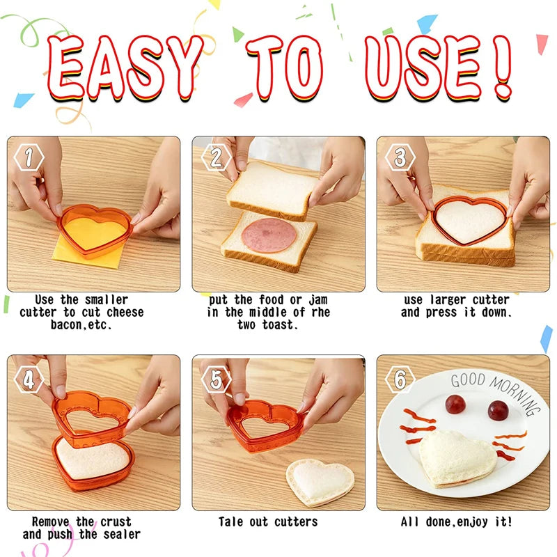 LMETJMA Sandwich Cutter und Sealer Uncrustable Brot Sandwich Maker Decruster für Kinder Lunchbox Bento Box KC0445