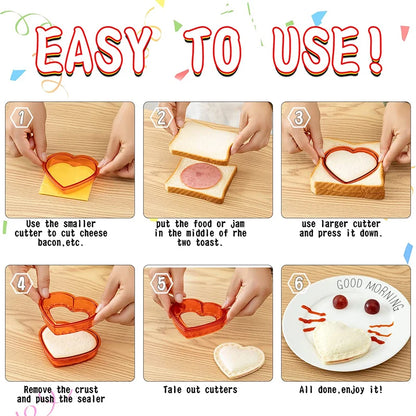 LMETJMA Sandwich Cutter und Sealer Uncrustable Brot Sandwich Maker Decruster für Kinder Lunchbox Bento Box KC0445