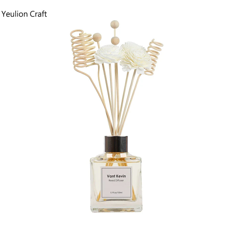 9PCS/lot Flower Aromatherapy Rattan No Fire Aroma Diffuser Sticks Home Living Room Aromatic Incense Supplies