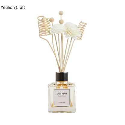 9PCS/lot Flower Aromatherapy Rattan No Fire Aroma Diffuser Sticks Home Living Room Aromatic Incense Supplies