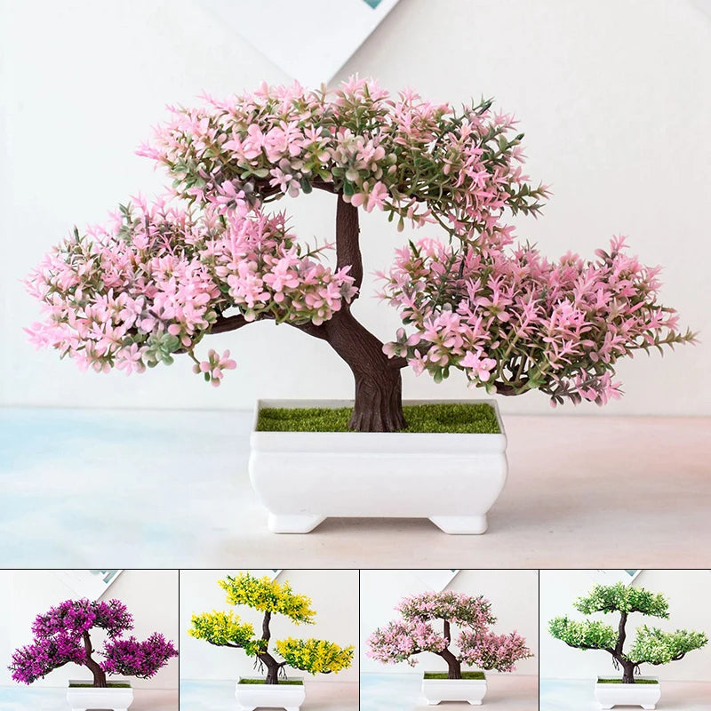 Künstliche Pflanzenblumen Topfdekorationen, Kunstpflanzen Bonsai, Kleiner Baum im Topf für Heim-, Festival- und Hochzeitsdekoration, Accessoires