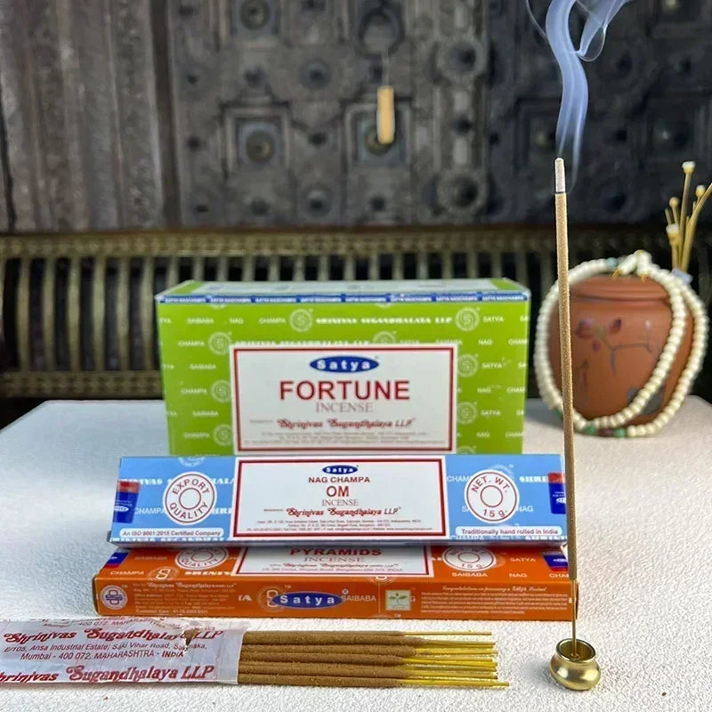 5 Schachteln NAG Champa Incienso – Satya-Weihrauchkollektion, handgefertigte Sticks mit erfrischenden und medizinischen Aromen für das Zuhause