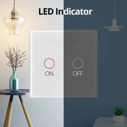 Wallpad 1/2/3 Gang 1/2 Wege EU Touch Schalter Weiß Schwarz Gold Glasscheibe Wandleuchte Sensor Taste mit LED AC110-220V