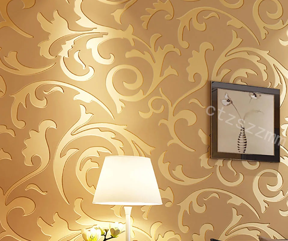 3D Grau Viktorianisch Damast Prägung Tapete Rolle Wohnkultur Wohnzimmer Schlafzimmer Wandverkleidungen Silber Floral Luxus Tapete