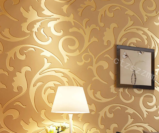 3D Grau Viktorianisch Damast Prägung Tapete Rolle Wohnkultur Wohnzimmer Schlafzimmer Wandverkleidungen Silber Floral Luxus Tapete