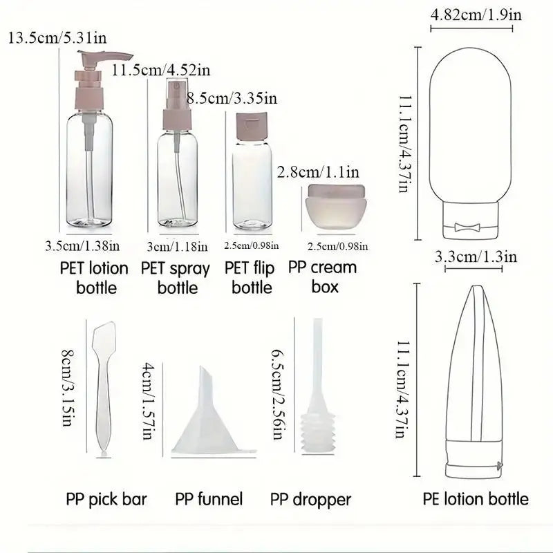 Reise Flüssigkeit Behälter Tragbares Werkzeug Parfüm Flasche Set Nachfüllbare Spray Lotion Shampoo Dusche Tube Abfüllung Nachfüllung Kosmetik