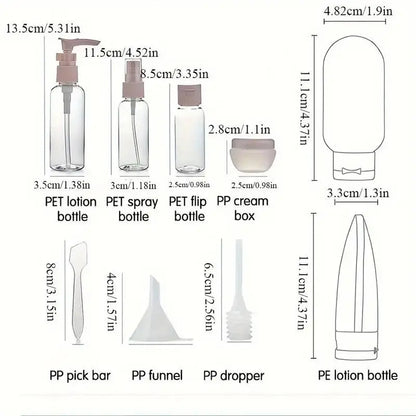 Reise Flüssigkeit Behälter Tragbares Werkzeug Parfüm Flasche Set Nachfüllbare Spray Lotion Shampoo Dusche Tube Abfüllung Nachfüllung Kosmetik
