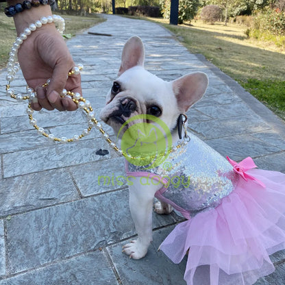 Luxus-Perlen-Perlen-Hundeleine-Kette-für-Haustiere-Weißgold-Leine-zum-Gassigehen-Hund-Katzenhalsband-Zubehör-Produkte-für-kleine-Hunde