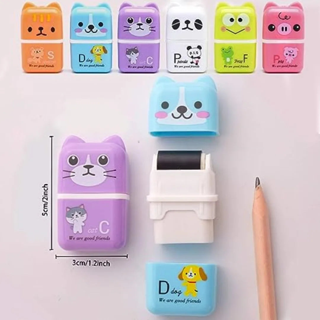 6 Stück süßer Bleistiftradierer, Cartoon Tier Thema Walze bunter Rechteck Radiergummi, Bleistift Gummi Radiergummi für Kinder Schule Büro s