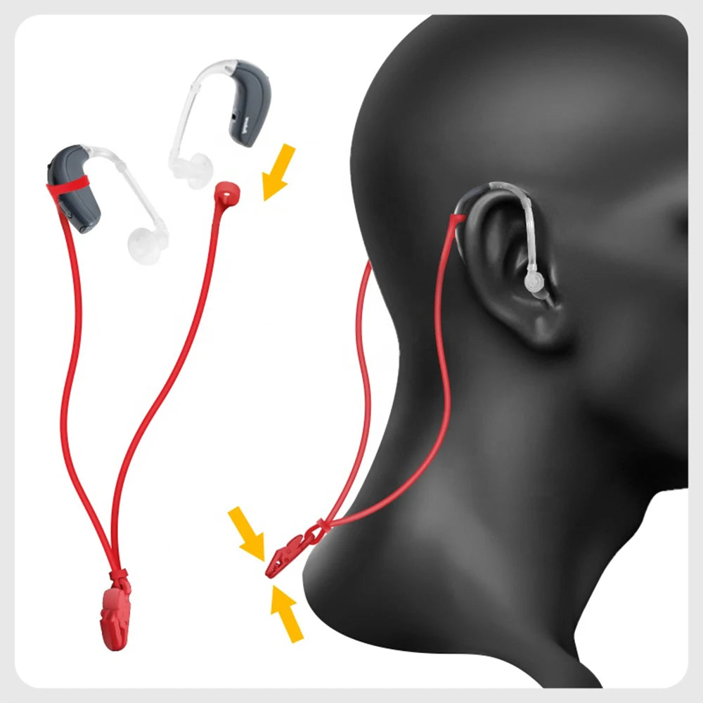 Hörgeräte Anti Lost Clip für Silikon Elastischer Seilhalter Wasserdichte Brille Wireless Bluetooth Headset Anti-Lost Cord String