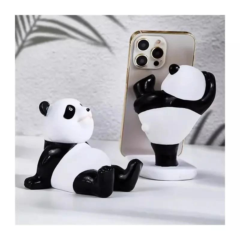 Panda Figuren für Interieur Universal Handy Ständer Halter Moderne Harz Skulptur Statue Home Office Schreibtisch Dekor
