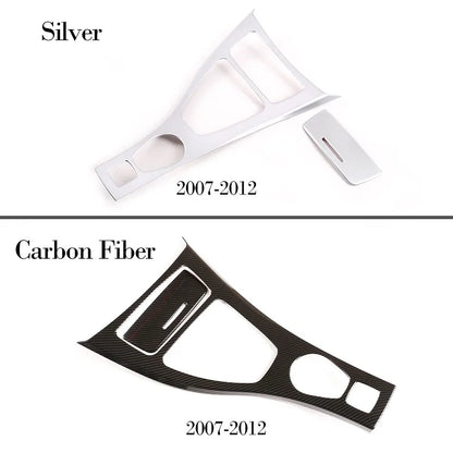 lhd-for-bmw-3-series-e90-e92-e93-2005-12-abs-carbon-fiber-silver-center-console-gear-shift-frame-panel-sticker-car-accessories