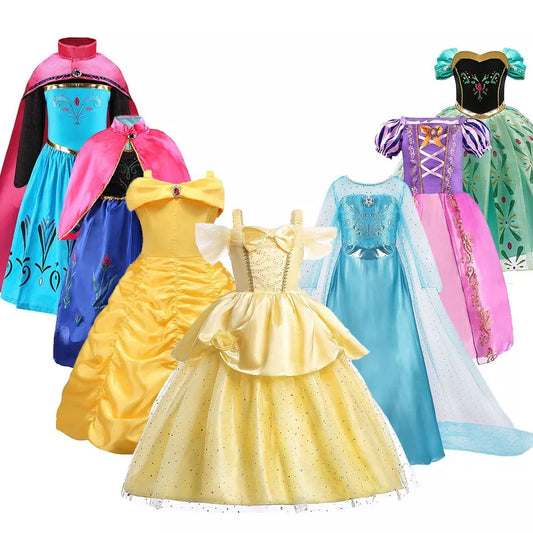 Kinder Belle Kostüm: Mädchen Halloween Prinzessin Cosplay Partykleid, Kinder Rapunzel, Cinderella, Anna, Elsa, Encanto Geburtstagskleidung.