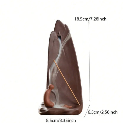 1 Stück, Zen-Meditation, Heimdekoration, hoher Berg-Wasserfall, Rückfluss-Räucherkegel, Räucherstäbchenhalter, Räuchergefäß, Teehaustier