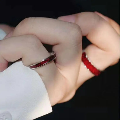 Y2K Rot Tropföl Verstellbarer Ring Frauen Männer Unregelmäßige Geometrie Punk Vintage Ringe Set Für Paar Mädchen Modeschmuck Geschenke