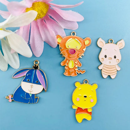 MuhNa 10 Stück Cartoon-Legierung, tropfendes Öl, Anhänger, Schweinchen, Tierserie, Ohrringe, Charms, Schmuckzubehör, DIY-Schlüsselanhänger-Charms