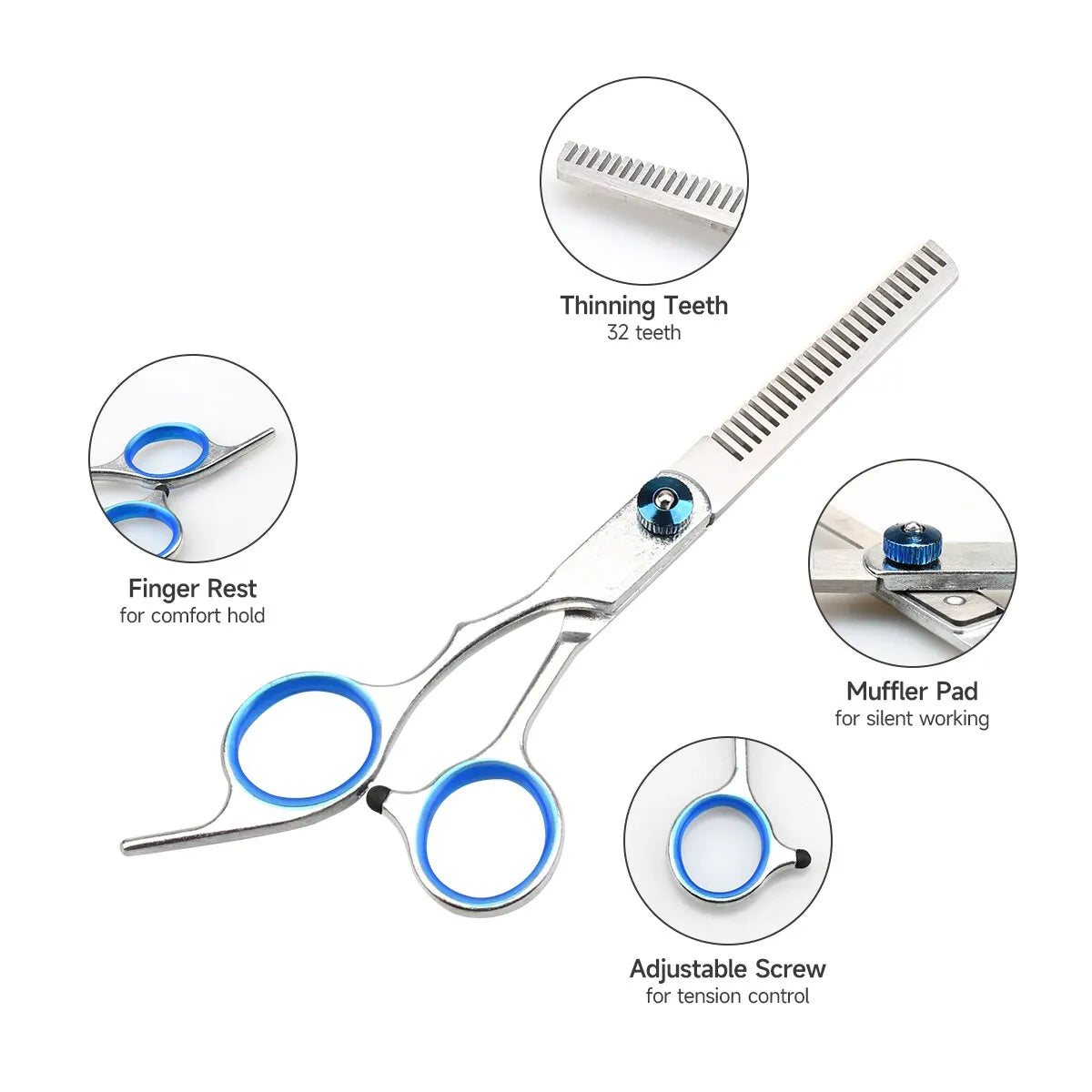 5-teiliges Set-Edelstahl-Haustier-Hundepflege-Schere-Anzug-Friseur-Schere-für-Hunde-professionelle-Tier-Friseur-Schneidwerkzeuge