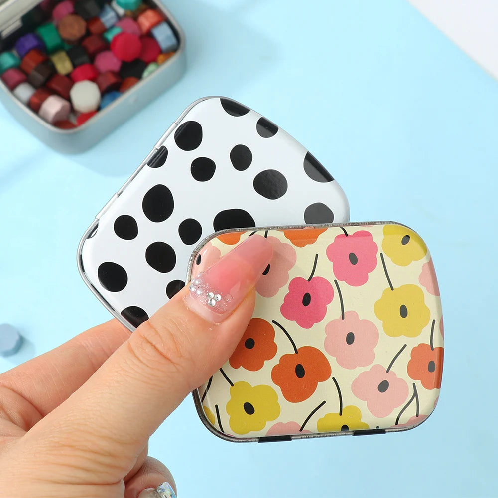 Mini-Blechdose mit Scharnier aus Metall, tragbar, leere Dosen, kleiner Aufbewahrungsbehälter, Behälter-Set, Schmuck zum Sammeln, Heim-Organizer, 60 x 45 x 15 mm