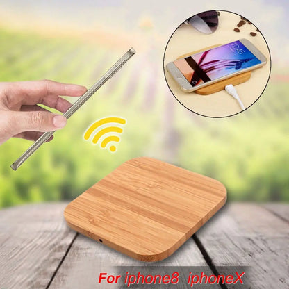 Tragbar für kabelloses Ladegerät Aufladen Slim Wood Pad für / Plus / X Smartphone Wireless Charger Pad für S7