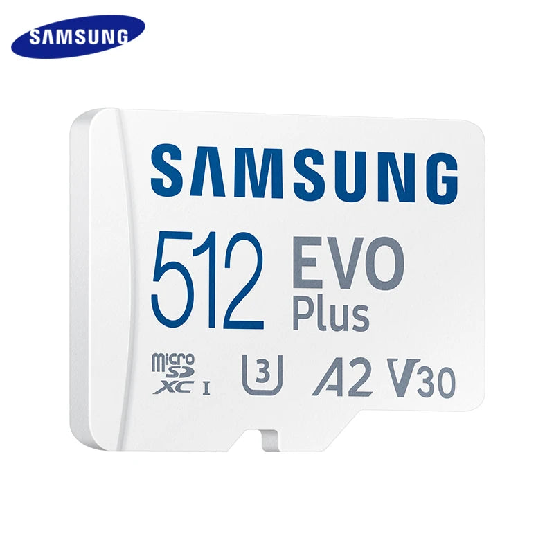 Samsung 512 GB 256 GB 128 GB A2 V30 Speicherkarte EVO Plus Micro SD Karte 64 GB A1 V10 High Speed UHS-I Klasse 10 TF Karte für Kamera
