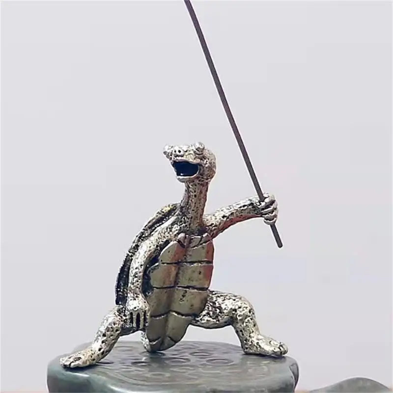 Mini Schildkröte Form Räucherstäbchen Räuchergefäß Sandelholz Stabhalter Vintage Bronze Tier Räucherstäbchen Halter Brenner Ständer Geschenk Home Schreibtisch Dekor