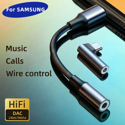 Original USB Type-C auf 3,5 mm Aux Adapter – Type-C 3,5 mm Klinkenstecker Audio Kabel für Samsung Galaxy S23, S22, S21 Ultra, S20, Note 20, 10 Plus, Tab
