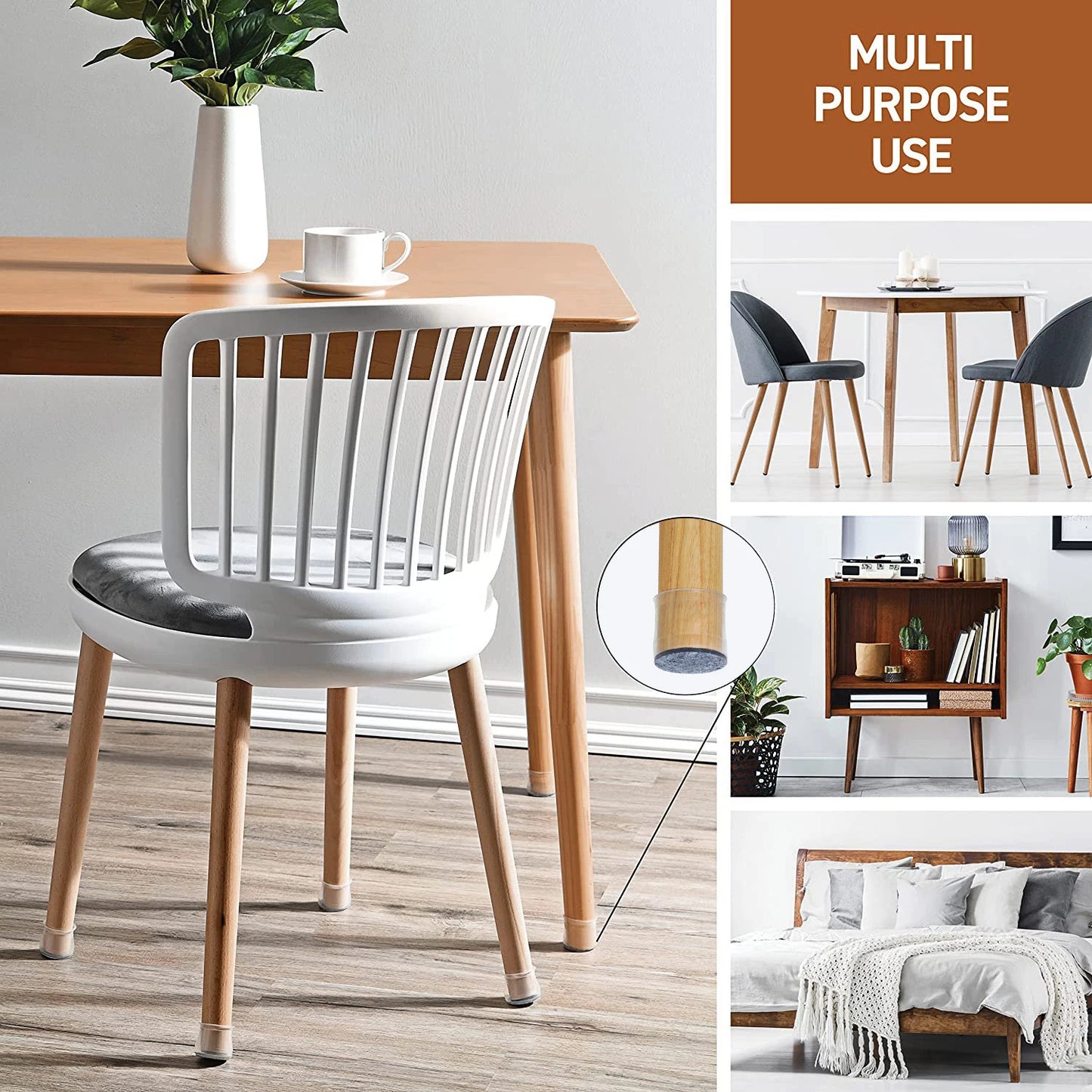 32 Stück große Stuhl Bein Bodenschoner Filz Pad Möbeltassen für Hartholzböden, schützen Böden vor Kratzern und reduzieren Lärm