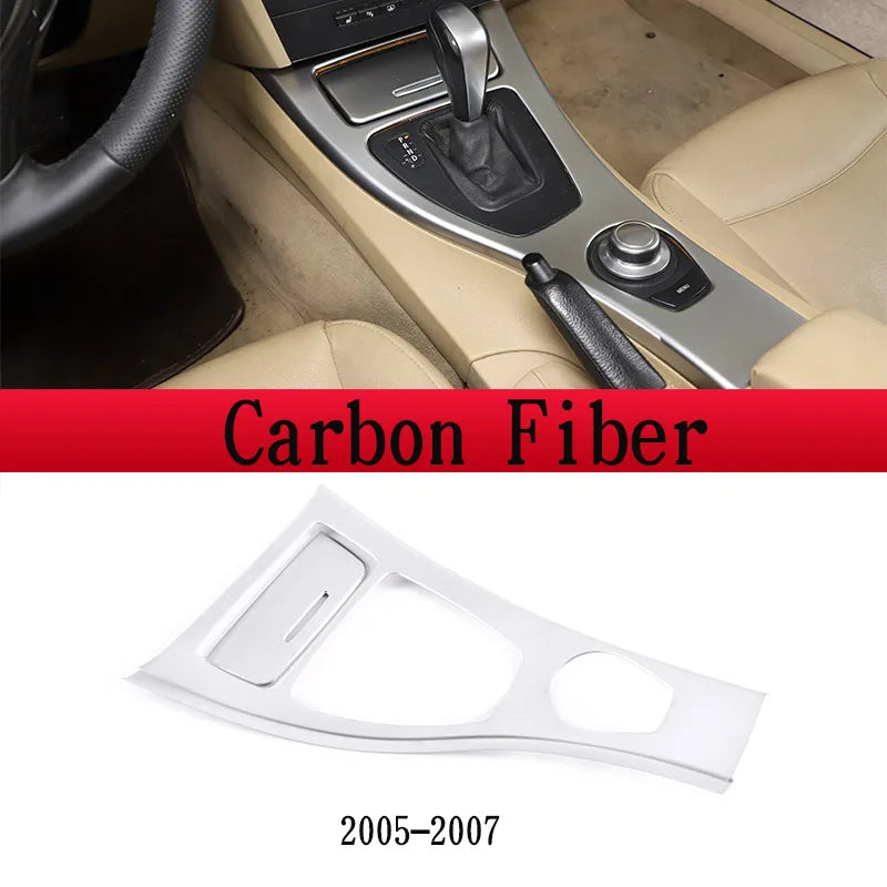 lhd-for-bmw-3-series-e90-e92-e93-2005-12-abs-carbon-fiber-silver-center-console-gear-shift-frame-panel-sticker-car-accessories