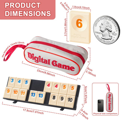 Klassische Familie Brettspiele Mini Rommé Fliese mit Regalen Spaß Mathe Puzzle Spiel Set Reiseversion in Geschenktüte