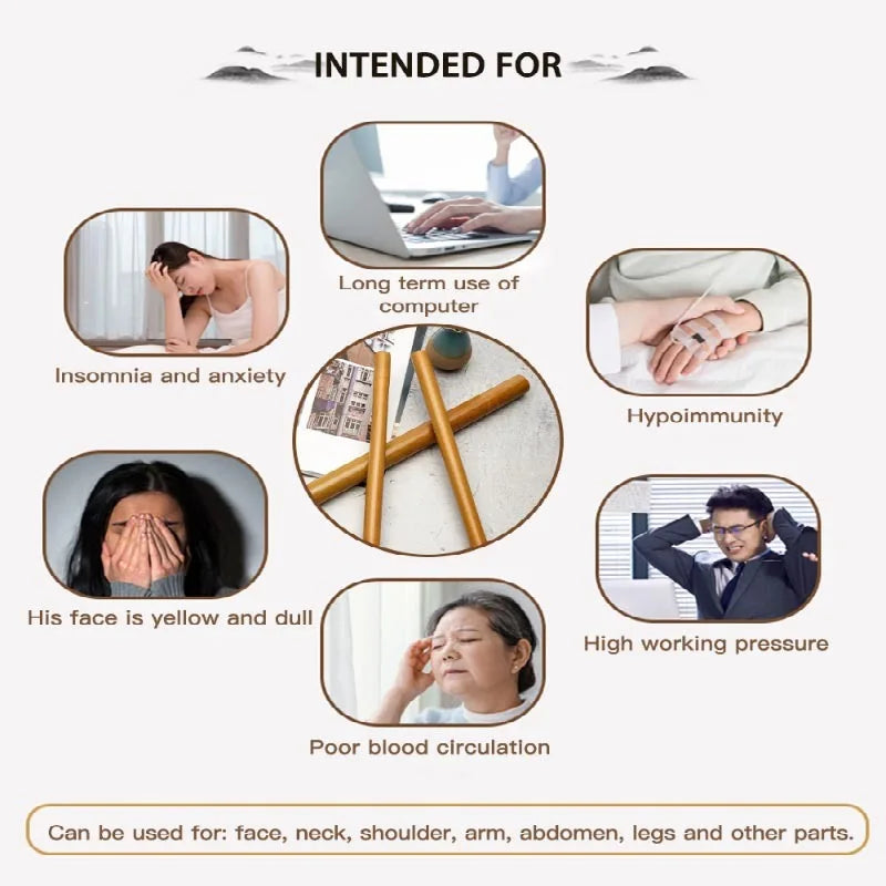 Natürlicher Bambusmassagestab, Holztherapie-Stick, Gua Sha Massage Holztherapie-Werkzeuge