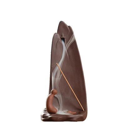 1 Stück, Zen-Meditation, Heimdekoration, hoher Berg-Wasserfall, Rückfluss-Räucherkegel, Räucherstäbchenhalter, Räuchergefäß, Teehaustier